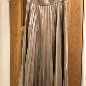 Zara Women metallic pleated skirt